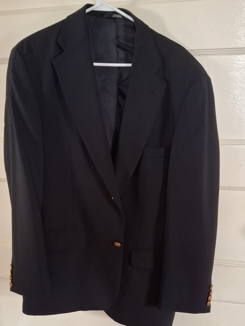 Haggar Black Sport Coat with Gold Buttons